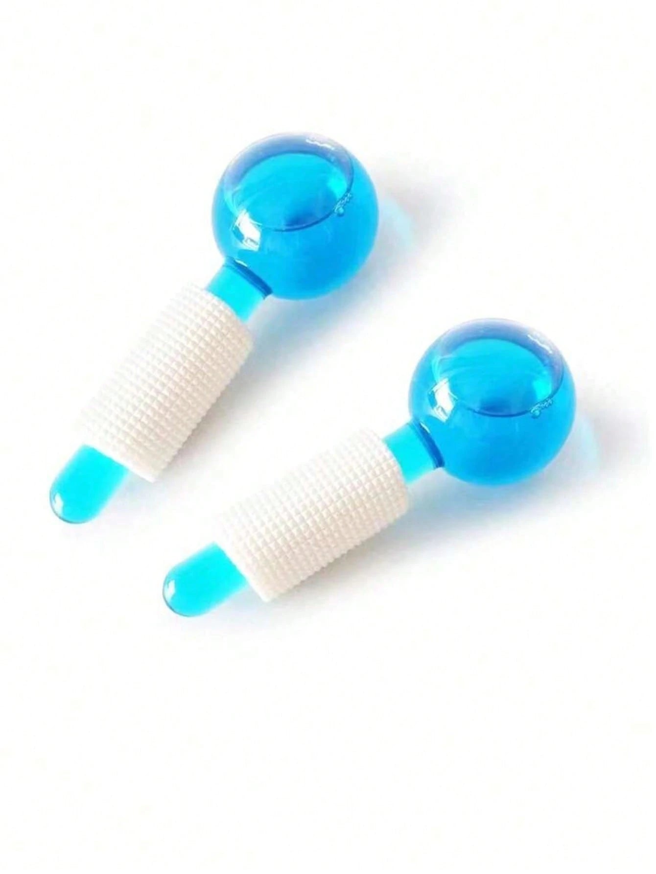 2pcs Magic Wand Floral Design Ice Ball For Cold/Hot Compress, Transparent Crystal Energy Massage Ball With Glitter, Facial Massager To Relieve Discomfort, Beauty Skincare Product, Spa, Self-Care, Skin