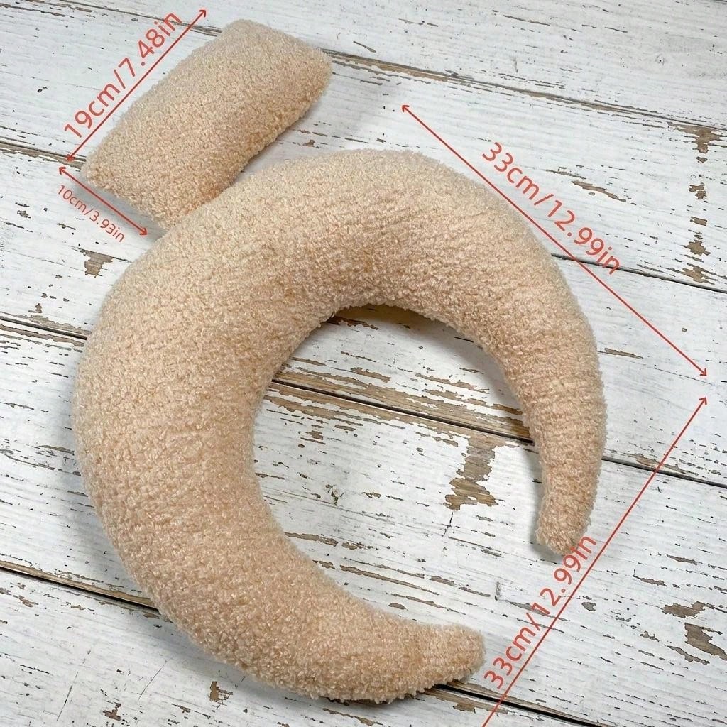 2pcs Newborn Crescent Moon Pillow Photography Props Set, Fabric Filled 3D Prop Pillow, Suitable For Newborn Baby Themed Photo Shoot