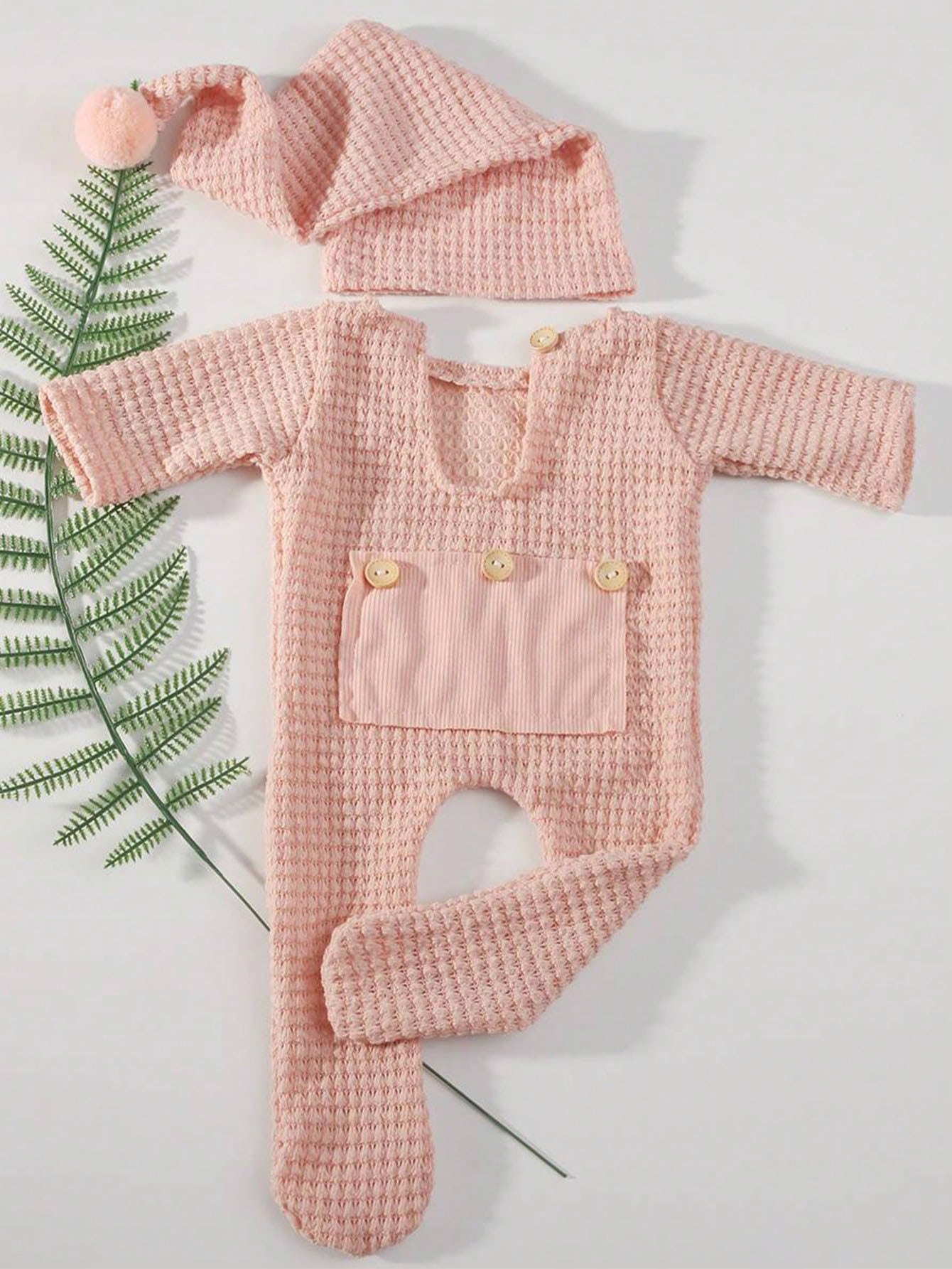 2pcs Newborn Photography White Jumpsuit Baby Photo Clothes Knitted Infant Romper For Boys And Girls 0-3 Months Baby Shower Family Decorations Gifts Baby Shower Easter Gifts Things For Girls/Boys