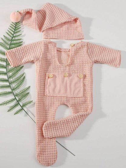 2pcs Newborn Photography White Jumpsuit Baby Photo Clothes Knitted Infant Romper For Boys And Girls 0-3 Months Baby Shower Family Decorations Gifts Baby Shower Easter Gifts Things For Girls/Boys