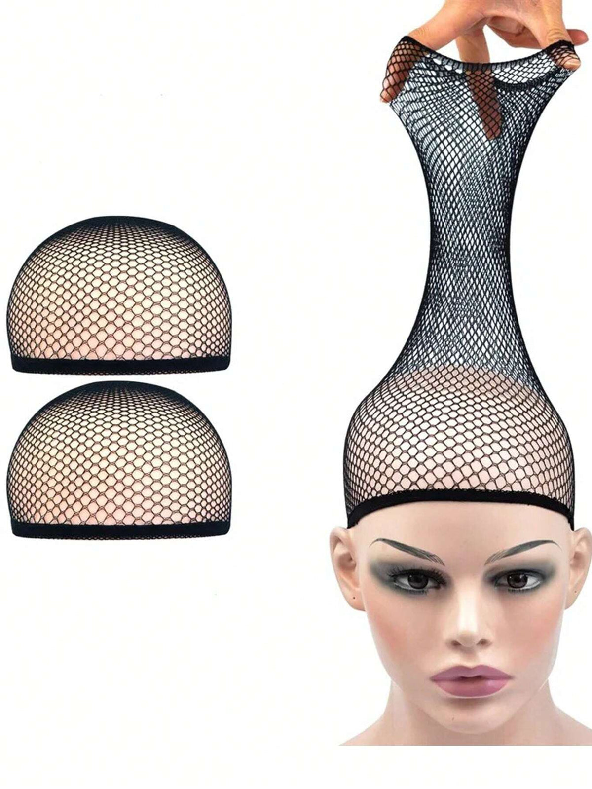 2pcs Open-End Wig Caps, Mesh Wig Caps, Woven Wig Nets For Women
