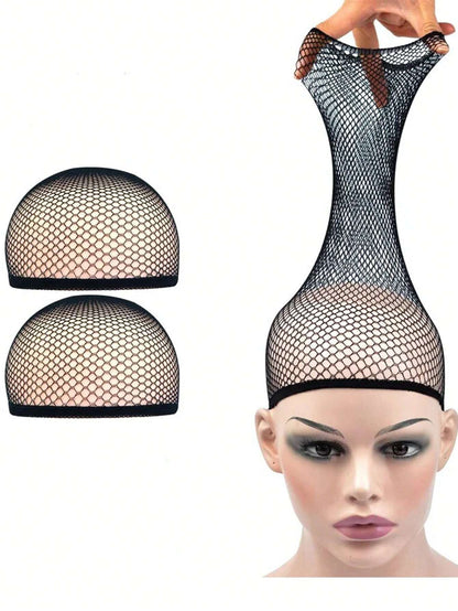 2pcs Open-End Wig Caps, Mesh Wig Caps, Woven Wig Nets For Women