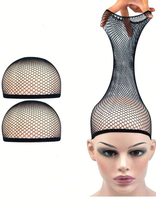 2pcs Open-End Wig Caps, Mesh Wig Caps, Woven Wig Nets For Women
