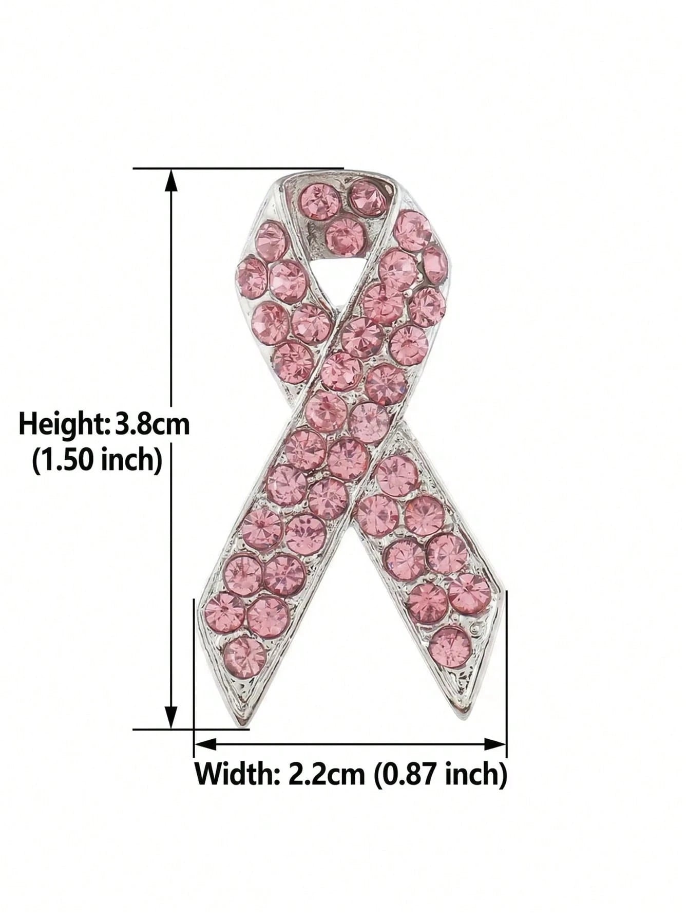 2pcs Pink AIDS Awareness Ribbon Charity Badge Soft Pink Heart Ribbon AIDS Awareness Badge
