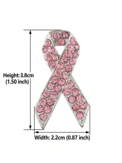 2pcs Pink AIDS Awareness Ribbon Charity Badge Soft Pink Heart Ribbon AIDS Awareness Badge