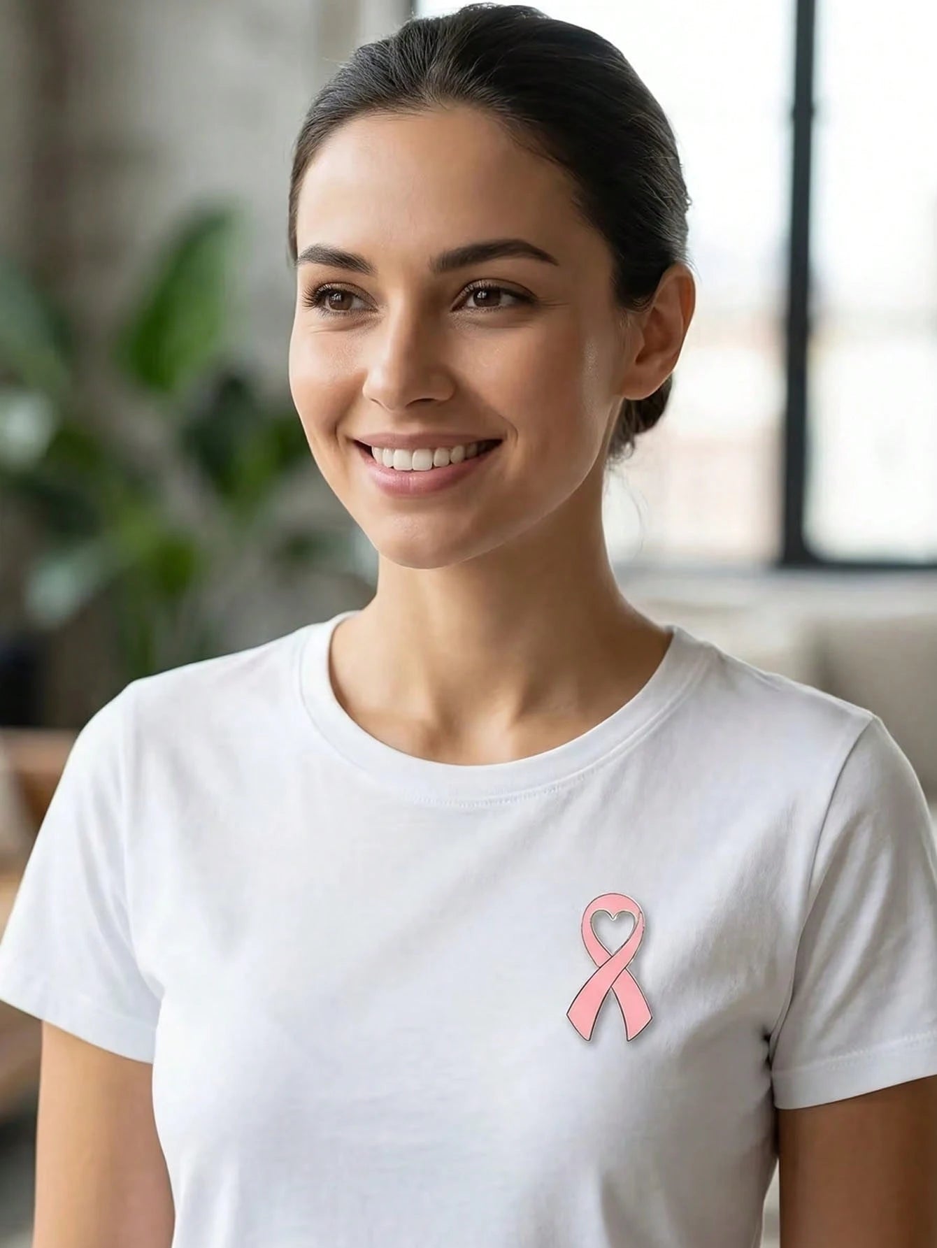 2pcs Pink AIDS Awareness Ribbon Charity Badge Soft Pink Heart Ribbon AIDS Awareness Badge