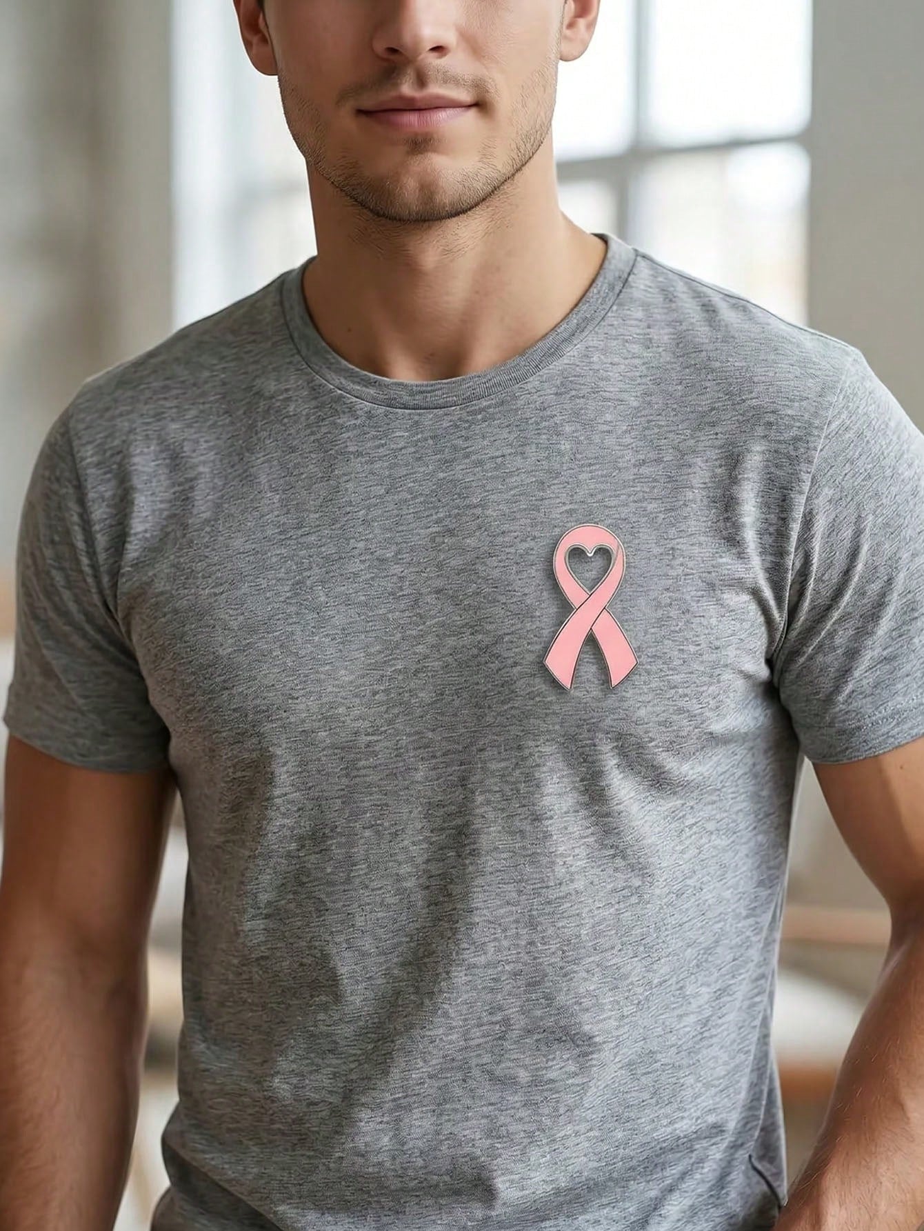 2pcs Pink AIDS Awareness Ribbon Charity Badge Soft Pink Heart Ribbon AIDS Awareness Badge