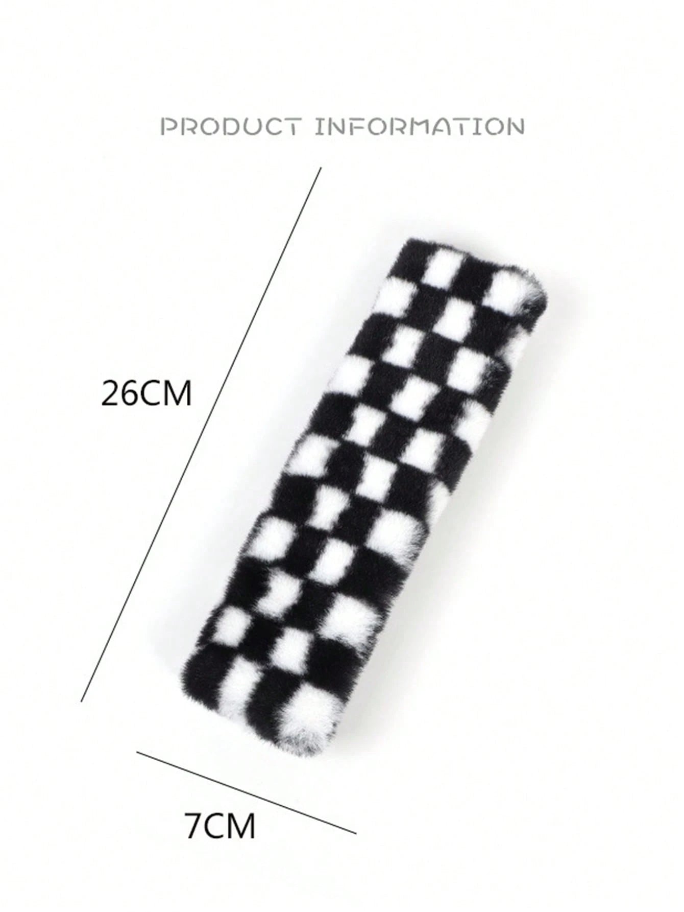 2pcs Plush Houndstooth Car Seat Belt Covers, Comfortable Car Accessories
