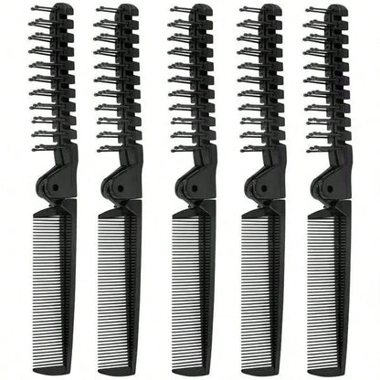 2pcs Portable Travel Folding Comb, Anti-Static Fine Tooth Double-Headed Pocket Comb, Suitable For Men And Women Hair Styling Tool