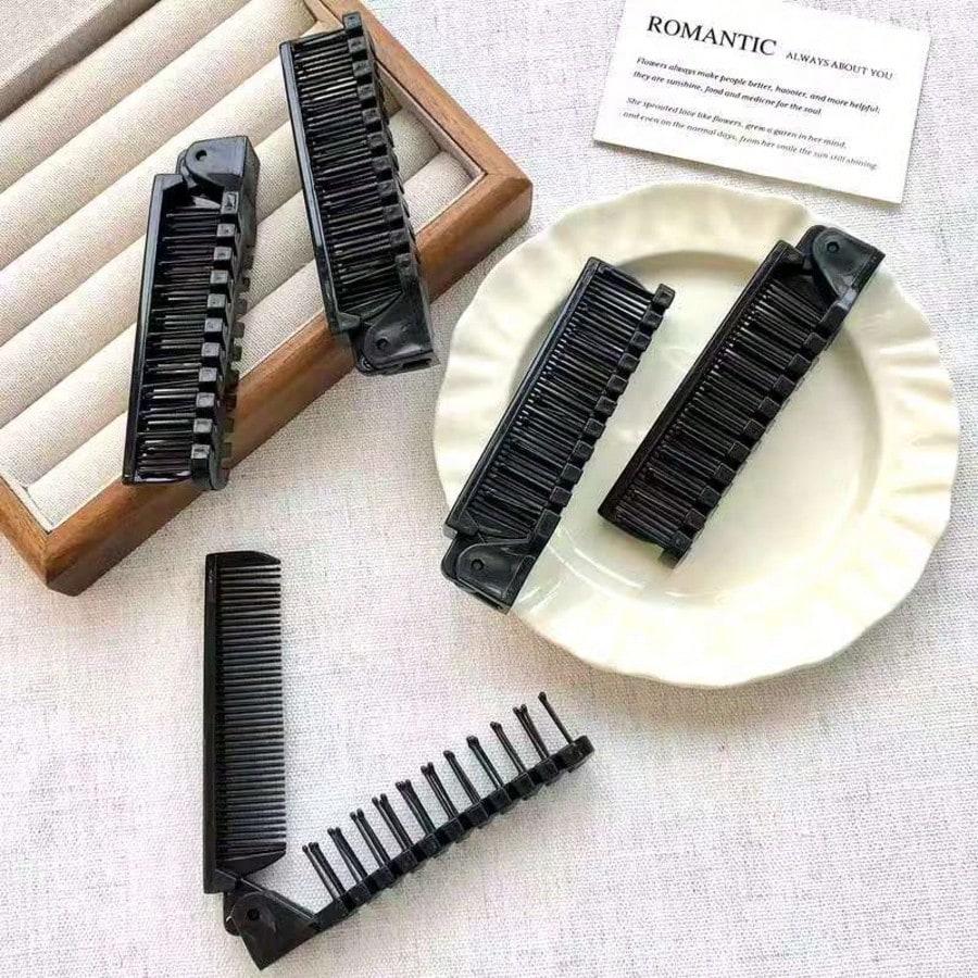 2pcs Portable Travel Folding Comb, Anti-Static Fine Tooth Double-Headed Pocket Comb, Suitable For Men And Women Hair Styling Tool