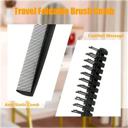 2pcs Portable Travel Folding Comb, Anti-Static Fine Tooth Double-Headed Pocket Comb, Suitable For Men And Women Hair Styling Tool