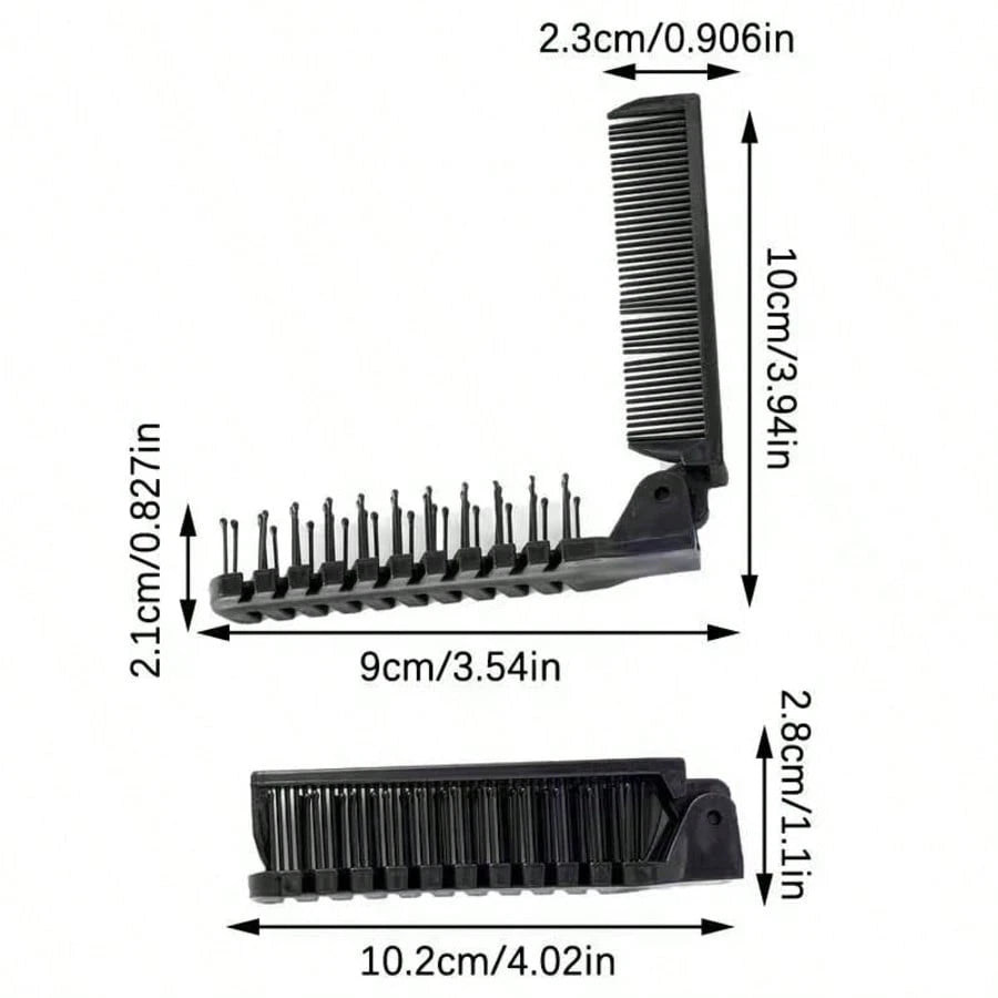 2pcs Portable Travel Folding Comb, Anti-Static Fine Tooth Double-Headed Pocket Comb, Suitable For Men And Women Hair Styling Tool