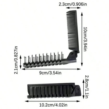 2pcs Portable Travel Folding Comb, Anti-Static Fine Tooth Double-Headed Pocket Comb, Suitable For Men And Women Hair Styling Tool