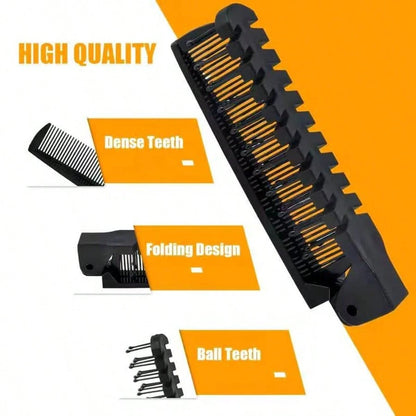2pcs Portable Travel Folding Comb, Anti-Static Fine Tooth Double-Headed Pocket Comb, Suitable For Men And Women Hair Styling Tool