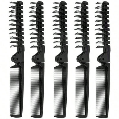 2pcs Portable Travel Folding Comb, Anti-Static Fine Tooth Double-Headed Pocket Comb, Suitable For Men And Women Hair Styling Tool