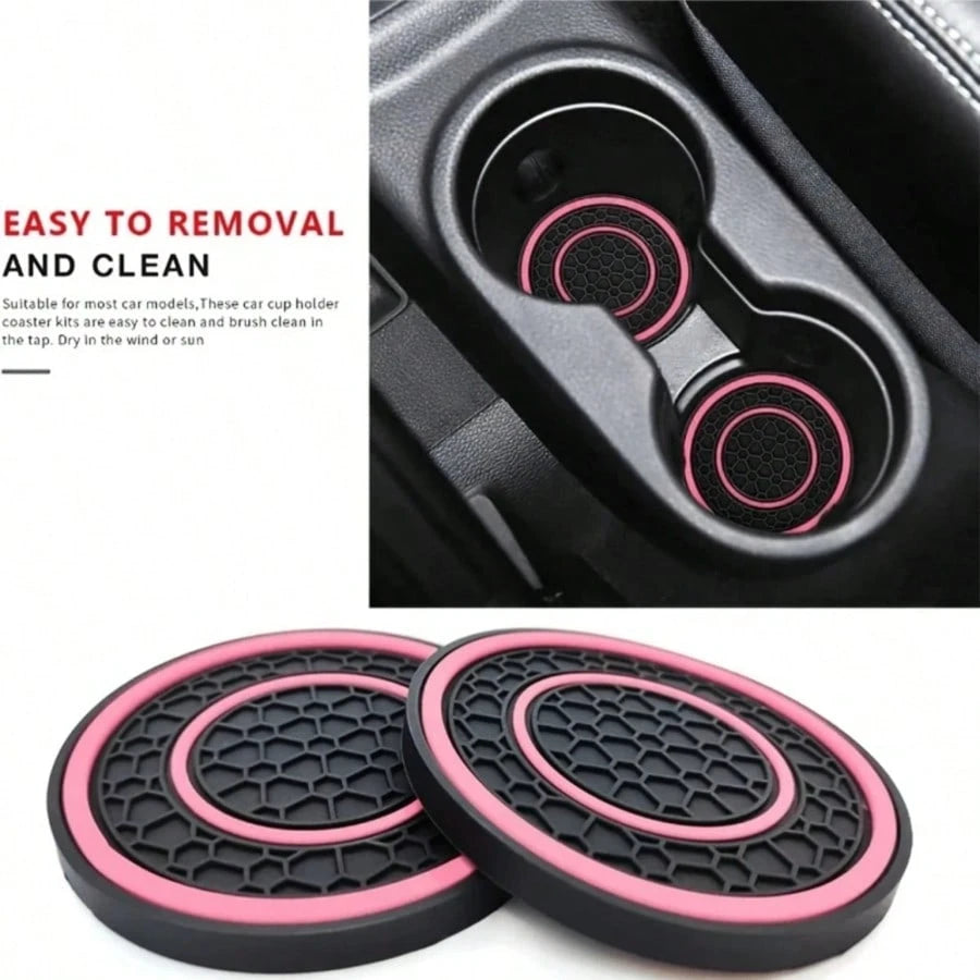 2pcs Premium Rubber Car Cup Holders, Anti-Slip Anti-Dust Easy To Clean, Universal Car Cup Holder Accessories
