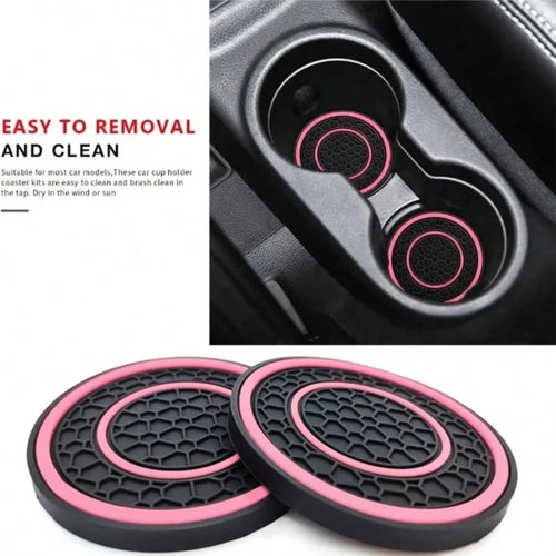 2pcs Premium Rubber Car Cup Holders, Anti-Slip Anti-Dust Easy To Clean, Universal Car Cup Holder Accessories