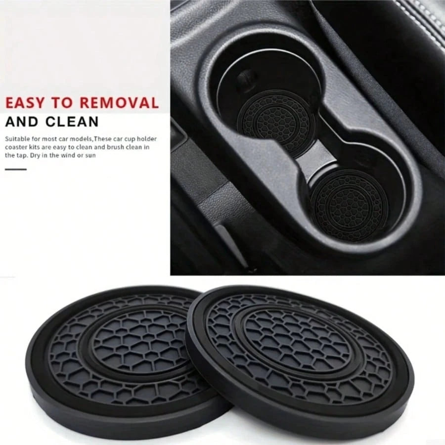 2pcs Premium Rubber Car Cup Holders, Anti-Slip Anti-Dust Easy To Clean, Universal Car Cup Holder Accessories