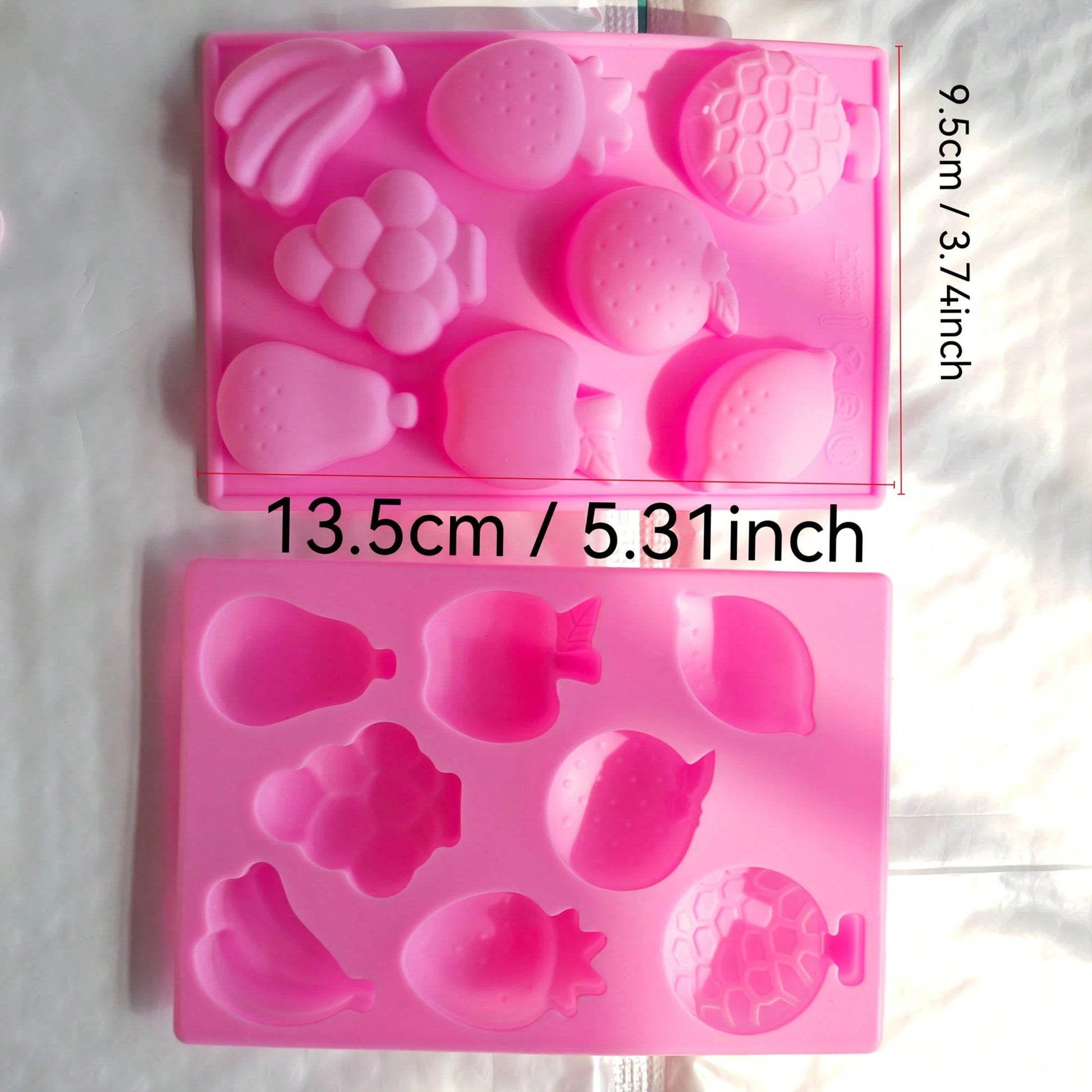 2pcs Reusable Silicone Mold Set, Includes 8 Different Fruit & Sea Animal Designs, Easy To Clean & Release, Multipurpose Mold For Plaster, Soap, Candle, Jewelry DIY, Home Decor, Valentine's Day & New Y