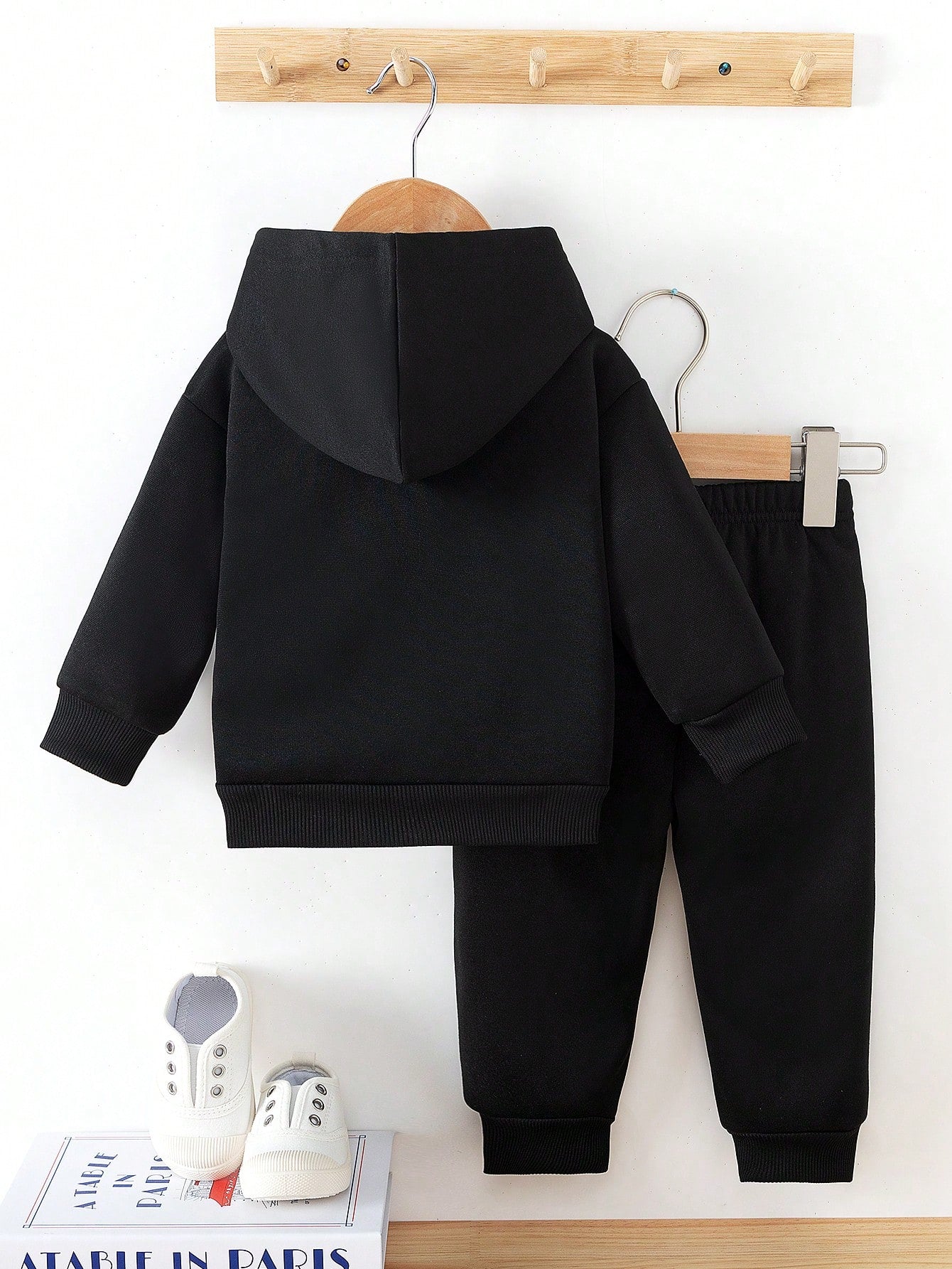 2pcs/Set Baby Girl Casual Letter Print Hoodie Sweatshirt And Pants Set, Modern Style, Thermal Lined, Autumn & Winter