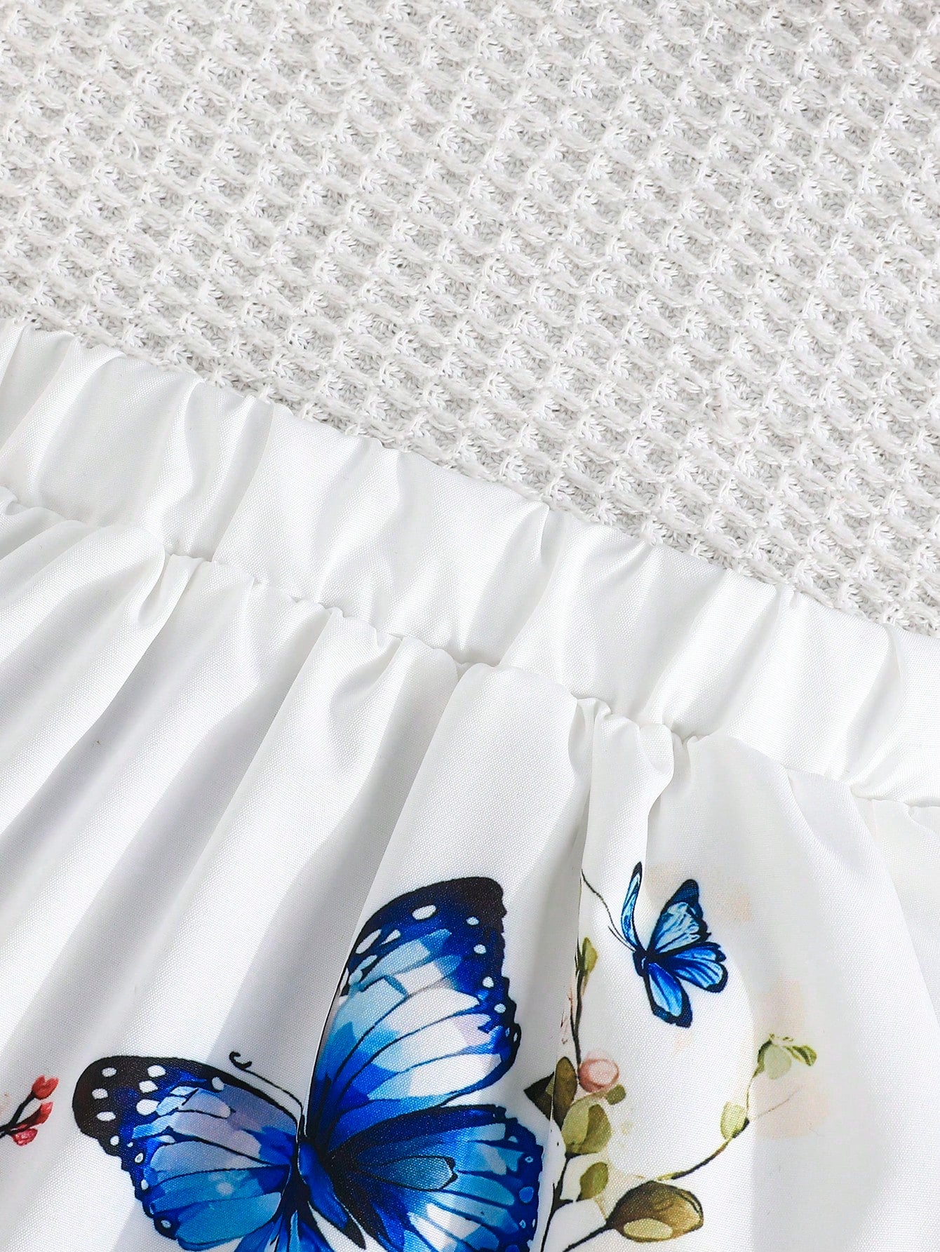 2pcs/Set Baby Girls Bowknot Camisole Top And Cute Flower Print Skirt Set, Summer
