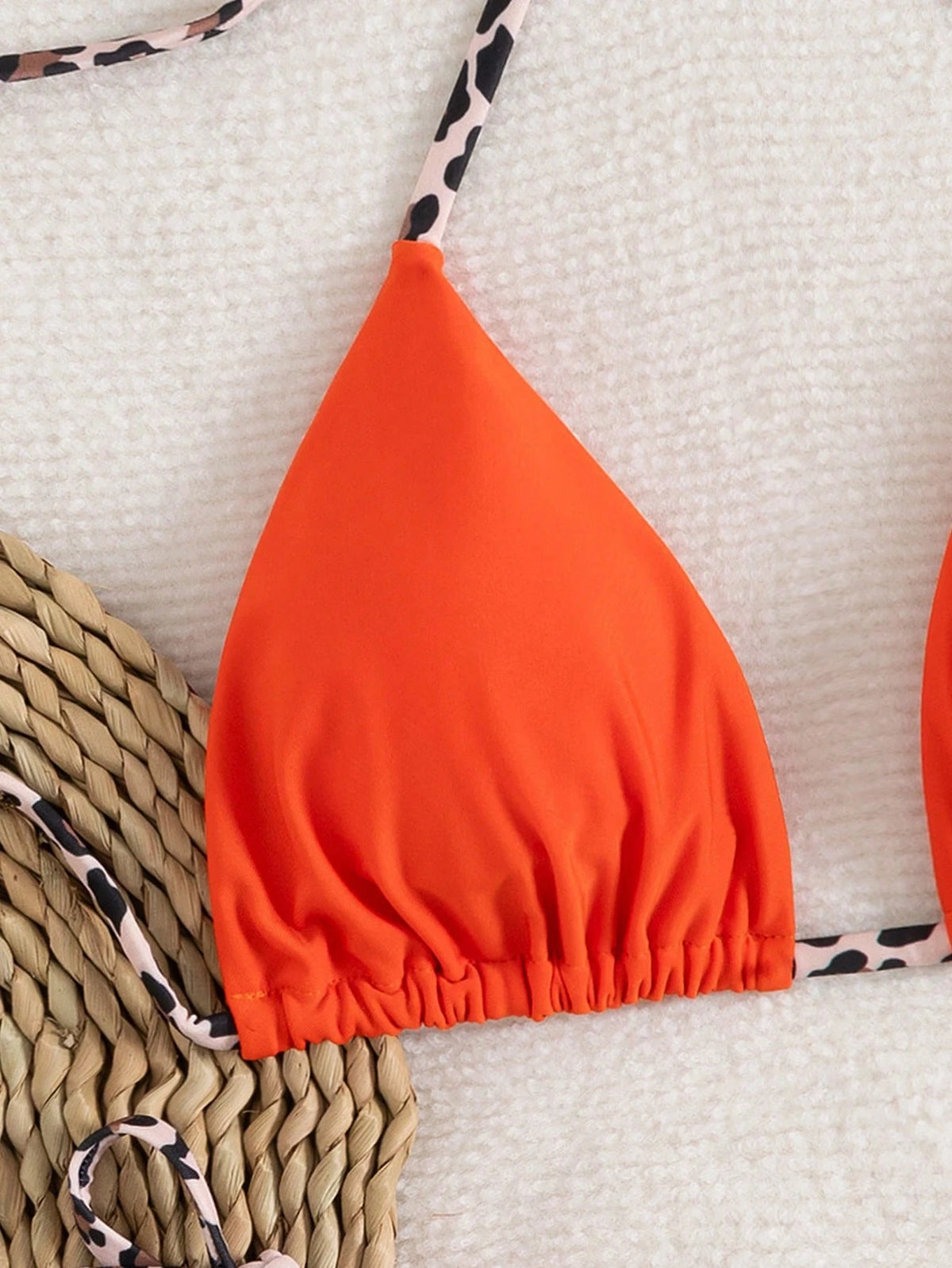 2pcs/Set Minimalist Sexy Halter Strap Leopard Print Bikini, Women Vacation Beach Summer