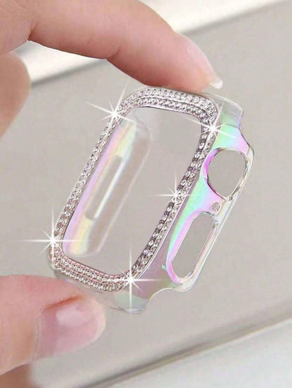 2pcs Shiny Crystal Rhinestone Protective Case, Dual Layer Hard PC Ultra-Thin Shell Compatible With Apple Watch 38/40/41/42/44/45/46/49mm, Suitable For Apple Watch Series Ultra/SE/11/10/9/8/7/6/5/4/3/2