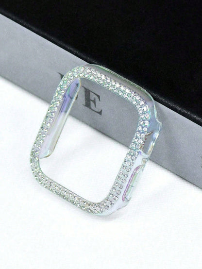 2pcs Shiny Crystal Rhinestone Protective Case, Dual Layer Hard PC Ultra-Thin Shell Compatible With Apple Watch 38/40/41/42/44/45/46/49mm, Suitable For Apple Watch Series Ultra/SE/11/10/9/8/7/6/5/4/3/2