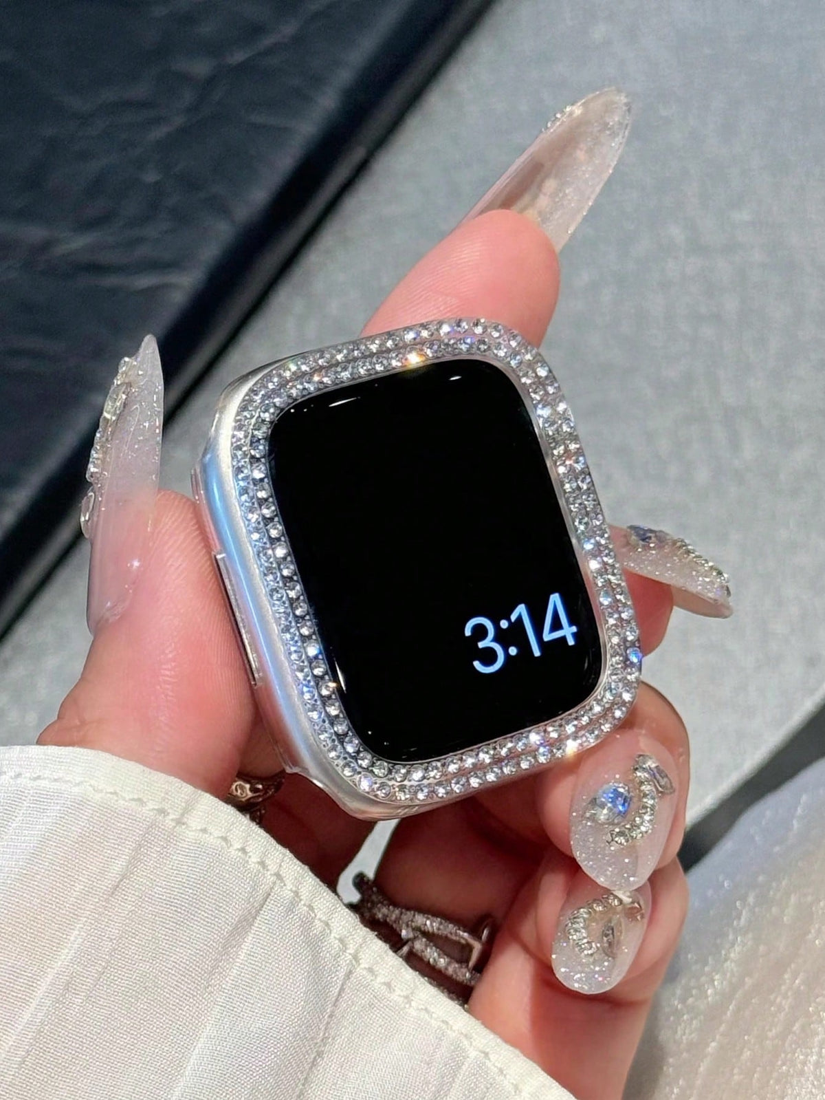 2pcs Shiny Crystal Rhinestone Protective Case, Dual Layer Hard PC Ultra-Thin Shell Compatible With Apple Watch 38/40/41/42/44/45/46/49mm, Suitable For Apple Watch Series Ultra/SE/11/10/9/8/7/6/5/4/3/2