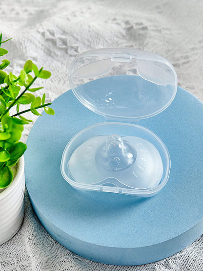 2pcs Silicone Nursing Covers With Storage Box, Nipple Protector, Anti-Pain Anti-Bite Nursing Shields, Thin Breast Pad, Easy Cleaning Covers