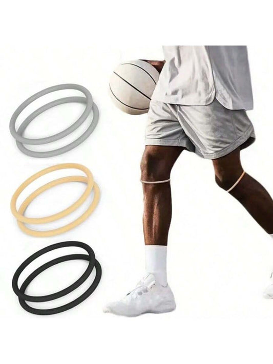 2pcs Sports Silicone Small Patella Strap Knee Support Band, Basketball Football Joint Protection Equipment Circle, Shock-Absorbing Elastic Fixation