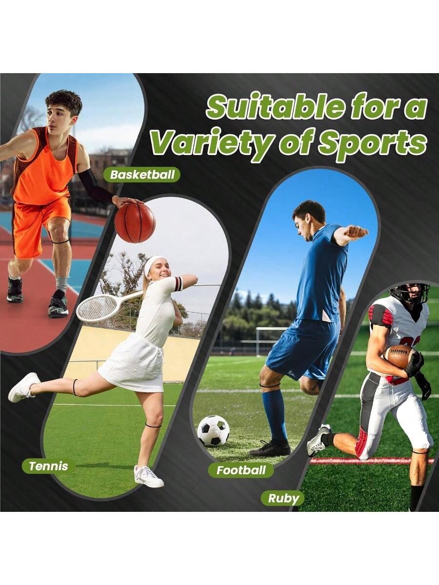 2pcs Sports Silicone Small Patella Strap Knee Support Band, Basketball Football Joint Protection Equipment Circle, Shock-Absorbing Elastic Fixation