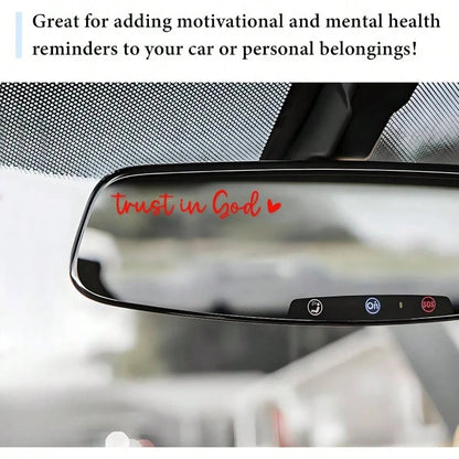 2PCS Trust In God Rearview Mirror Decals, Christian Jesus Sticker Cute Car Mirror Decoration, Waterproof Vinyl Decal Decorative Accessories Rear Side Mirrors Bumper Laptop Red