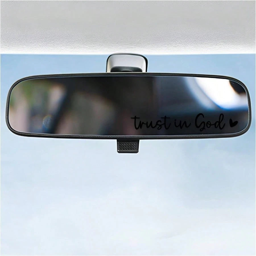 2PCS Trust In God Rearview Mirror Decals, Christian Jesus Sticker Cute Car Mirror Decoration, Waterproof Vinyl Decal Decorative Accessories Rear Side Mirrors Bumper Laptop Red
