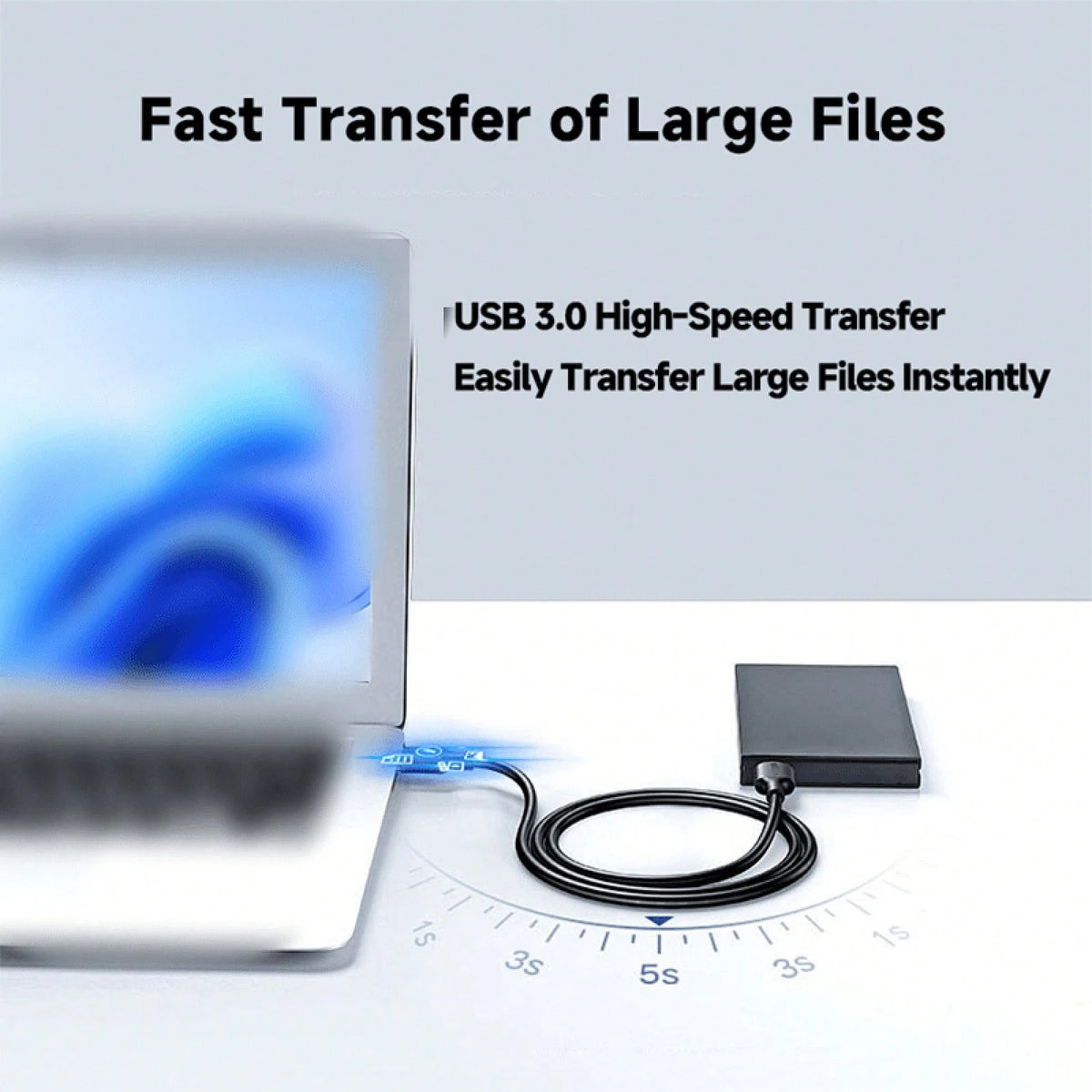 2TB High Speed Portable External Hard Drive USB 3.0- Tool-Free Installation, PC/ Laptop/Office Large Capacity HDD, ExFAT File System,/Video/Music Extended Backup (Black), Portable Storage Drive, Off