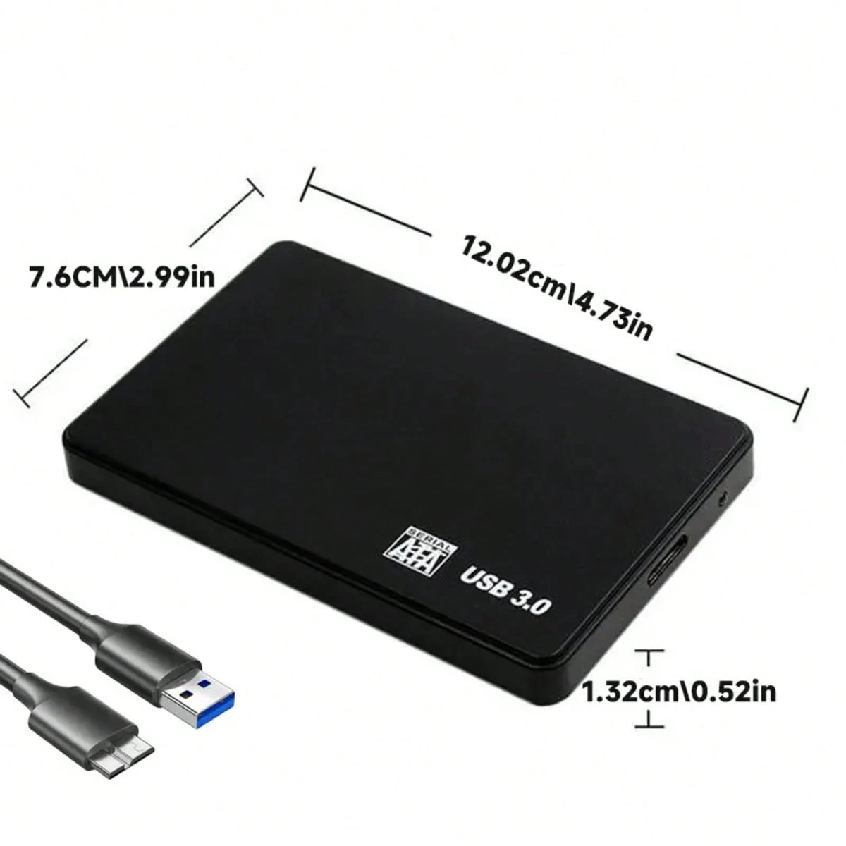 2TB High Speed Portable External Hard Drive USB 3.0- Tool-Free Installation, PC/ Laptop/Office Large Capacity HDD, ExFAT File System,/Video/Music Extended Backup (Black), Portable Storage Drive, Off