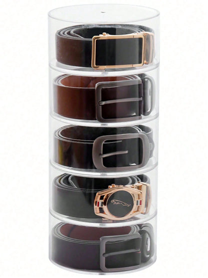 3/4/5 Layer Elegant Rotating Transparent Jewelry Storage Box- Dustproof, Waterproof, With Adjustable Compartments- Suitable For Storing Belts, Necklaces, Bracelets, Hair Clips And Earrings