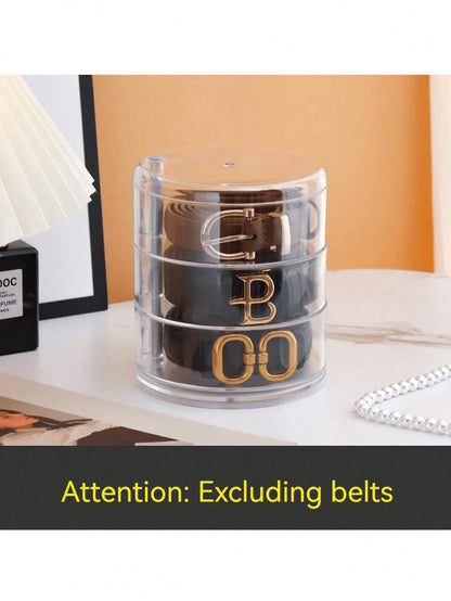 3/4/5 Layer Elegant Rotating Transparent Jewelry Storage Box- Dustproof, Waterproof, With Adjustable Compartments- Suitable For Storing Belts, Necklaces, Bracelets, Hair Clips And Earrings