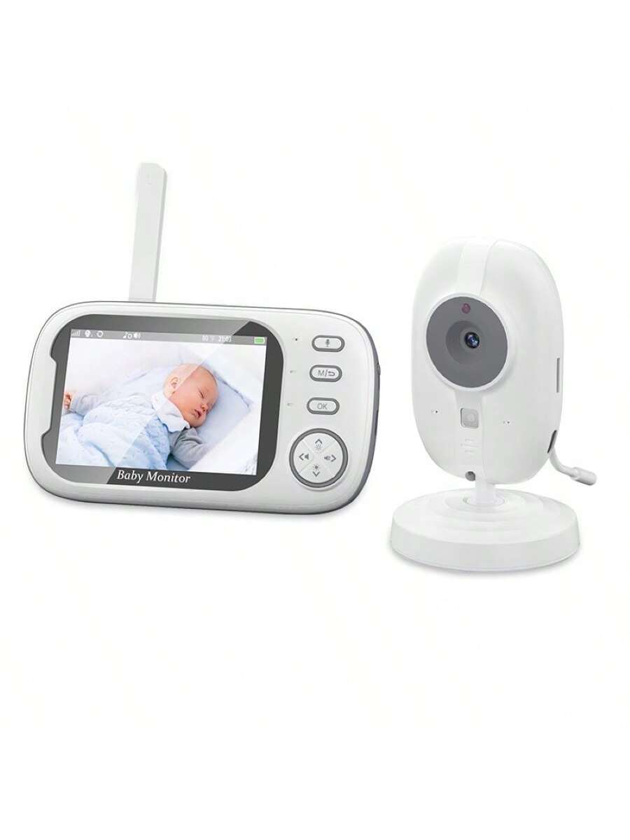 3.5 Inch Rechargeable Baby Monitor With Camera, Two-Way Talk, Night Vision, Temperature Alert, Feeding Reminder, 8 Lullabies, USB Powered – Suitable For Nursery And Home Use
