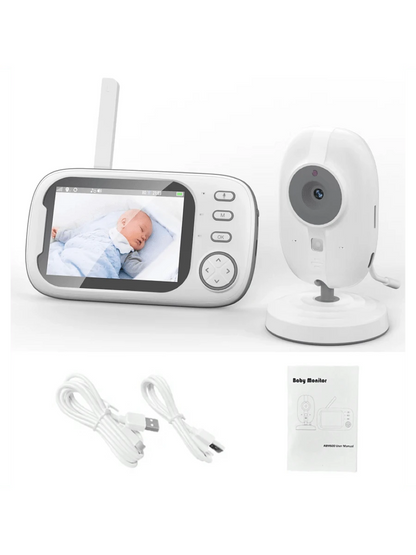 3.5 Inch Rechargeable Baby Monitor With Camera, Two-Way Talk, Night Vision, Temperature Alert, Feeding Reminder, 8 Lullabies, USB Powered – Suitable For Nursery And Home Use