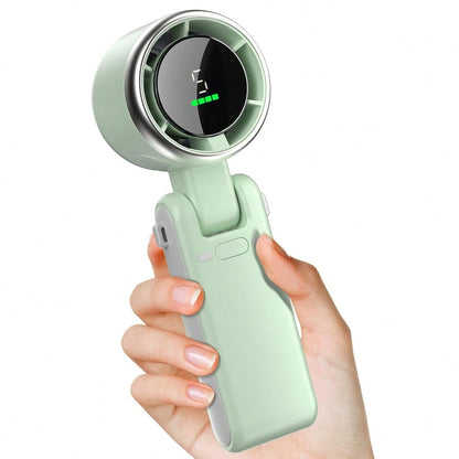 3-In-1 Foldable Handheld Fan 3600mAh Rechargeable Portable Neck Desk Fan LED Display 5-Speed Cooling Travel Makeup Summer Essential