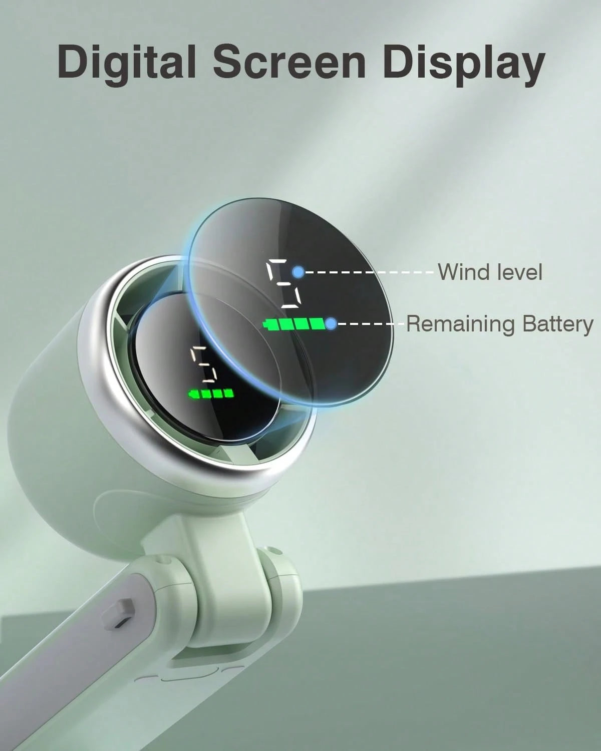 3-In-1 Foldable Handheld Fan 3600mAh Rechargeable Portable Neck Desk Fan LED Display 5-Speed Cooling Travel Makeup Summer Essential