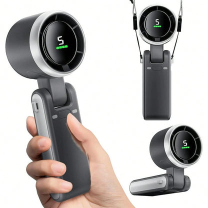 3 In 1 Portable Turbo Fan (Handheld Fan, Desk Fan, Neck Fan) 10 Hours Battery Life, 5 Speeds, 40000RPM Beast, 180° Foldable, Personal Fan With LED Display, Father'S Day Gifts & Gifts Boyfriend & De