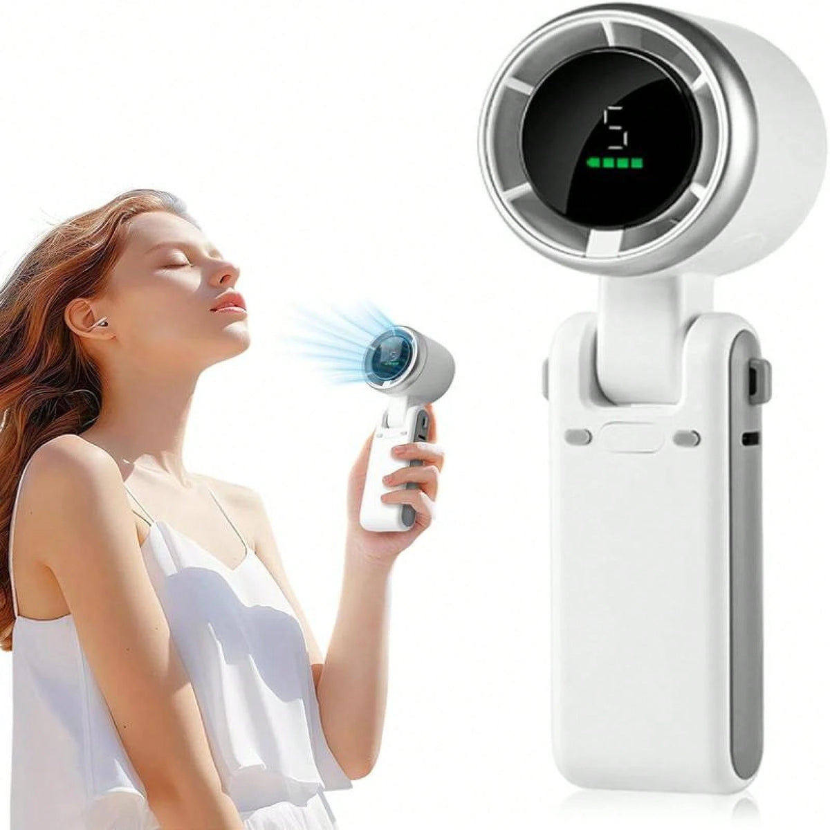 3 In 1 Portable Turbo Fan (Handheld Fan, Desk Fan, Neck Fan) 10 Hours Battery Life, 5 Speeds, 40000RPM Beast, 180° Foldable, Personal Fan With LED Display, Father'S Day Gifts & Gifts Boyfriend & De