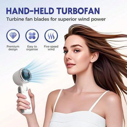 3 In 1 Portable Turbo Fan (Handheld Fan, Desk Fan, Neck Fan) 10 Hours Battery Life, 5 Speeds, 40000RPM Beast, 180° Foldable, Personal Fan With LED Display, Father'S Day Gifts & Gifts Boyfriend & De