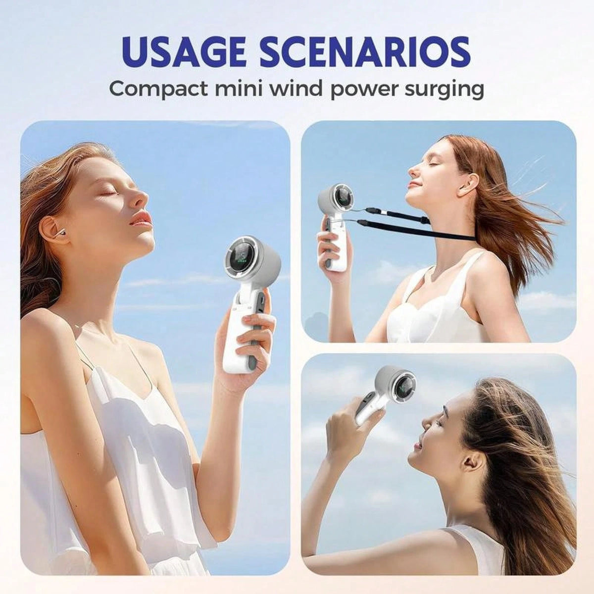 3 In 1 Portable Turbo Fan (Handheld Fan, Desk Fan, Neck Fan) 10 Hours Battery Life, 5 Speeds, 40000RPM Beast, 180° Foldable, Personal Fan With LED Display, Father'S Day Gifts & Gifts Boyfriend & De