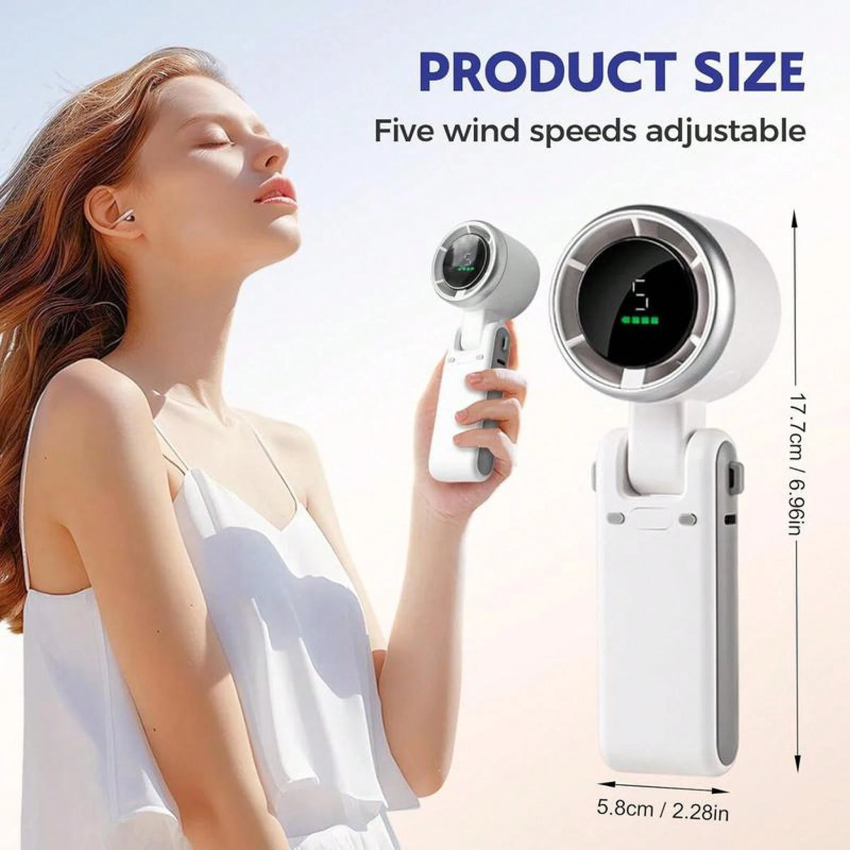 3 In 1 Portable Turbo Fan (Handheld Fan, Desk Fan, Neck Fan) 10 Hours Battery Life, 5 Speeds, 40000RPM Beast, 180° Foldable, Personal Fan With LED Display, Father'S Day Gifts & Gifts Boyfriend & De