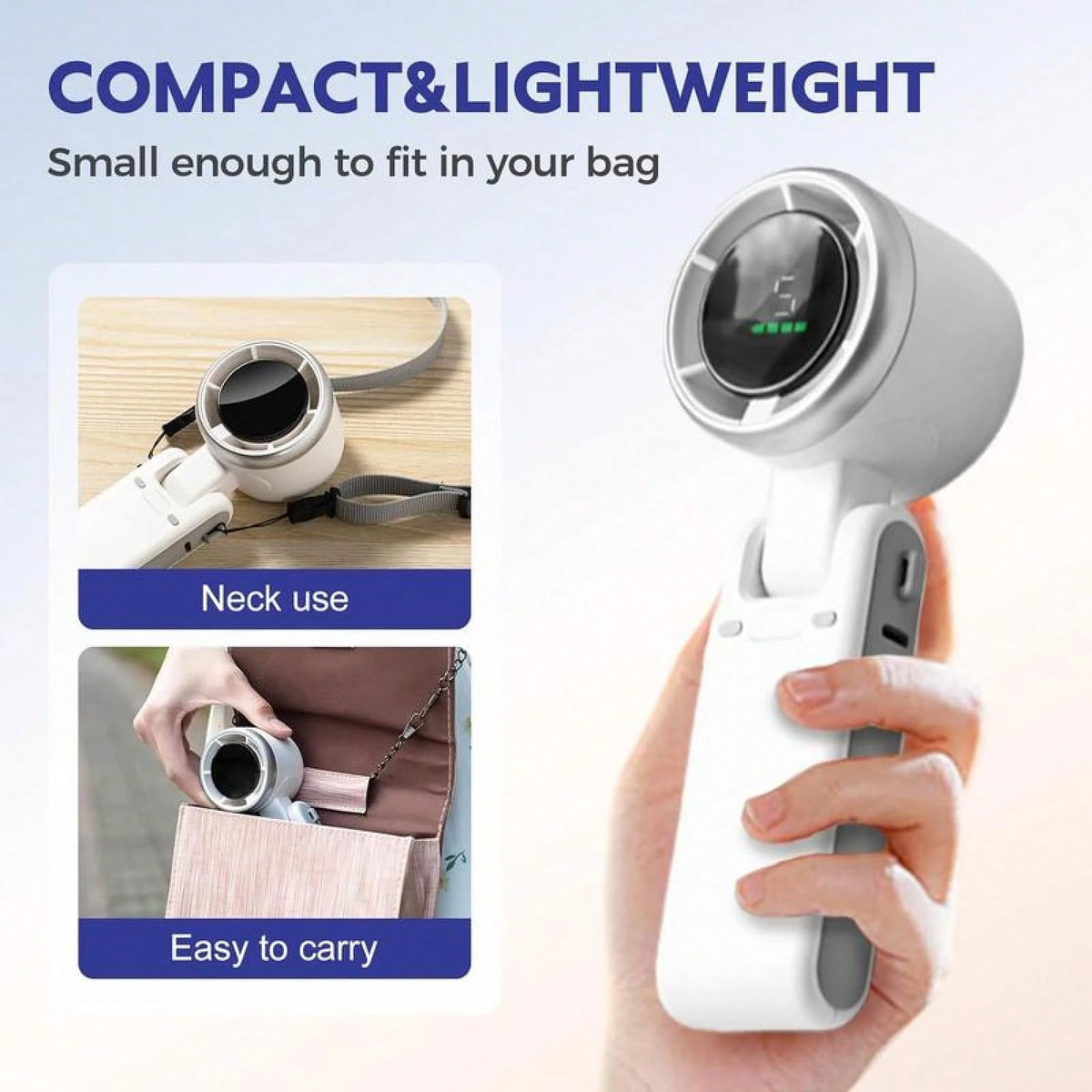3 In 1 Portable Turbo Fan (Handheld Fan, Desk Fan, Neck Fan) 10 Hours Battery Life, 5 Speeds, 40000RPM Beast, 180° Foldable, Personal Fan With LED Display, Father'S Day Gifts & Gifts Boyfriend & De