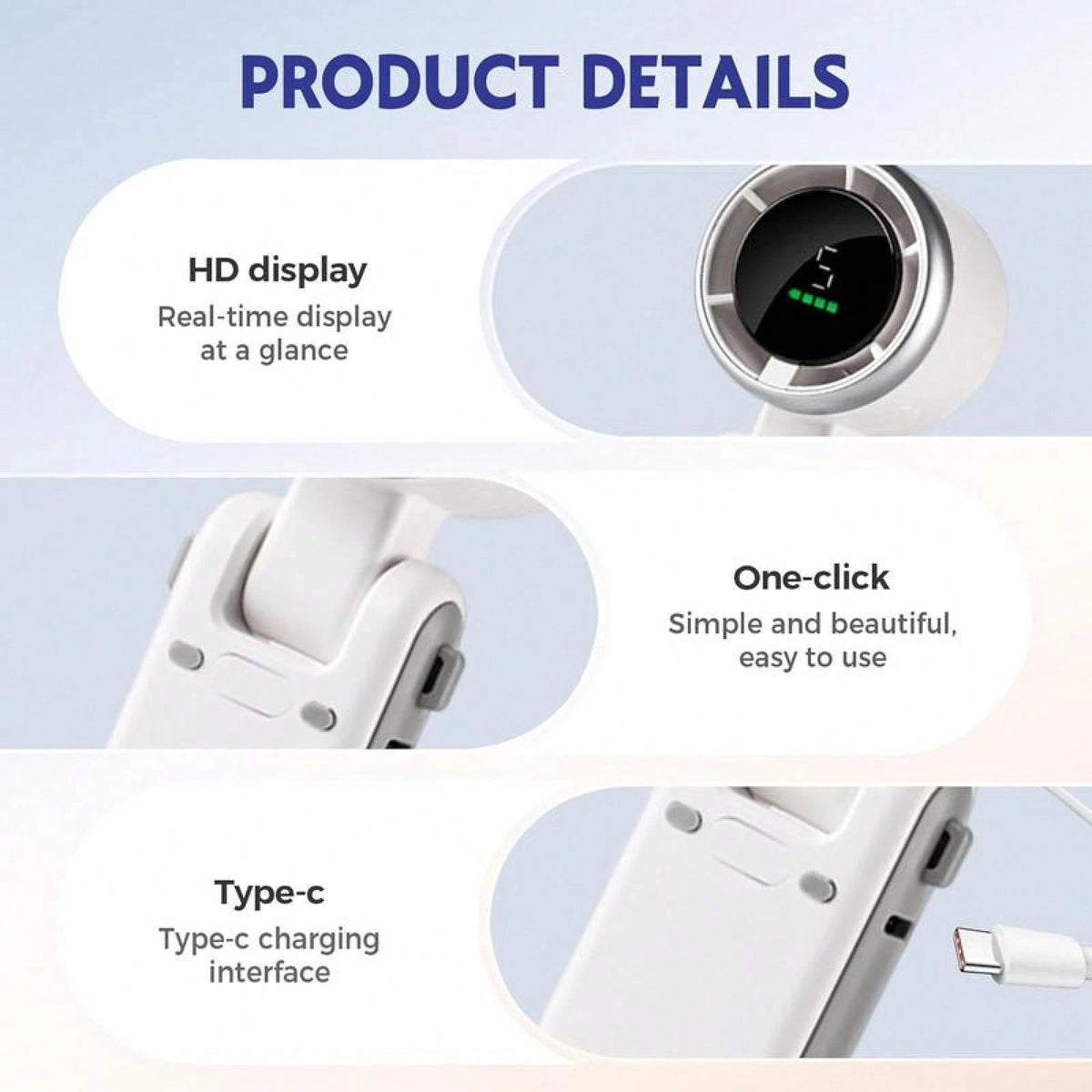 3 In 1 Portable Turbo Fan (Handheld Fan, Desk Fan, Neck Fan) 10 Hours Battery Life, 5 Speeds, 40000RPM Beast, 180° Foldable, Personal Fan With LED Display, Father'S Day Gifts & Gifts Boyfriend & De