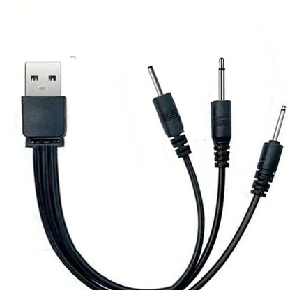 3-In-1 USB Charging Cable, DC2.5 And DC2.0 Pins, Suitable For Powering Facial Cleansing Brush, Beauty Device And Other Small Appliances